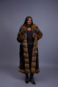 Women's Mira Rex Rabbit And Raccoon Coat [Brown]