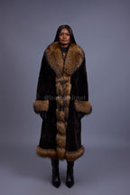 Women's Mira Rex Rabbit And Raccoon Coat [Brown]