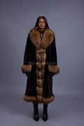 Women's Mira Rex Rabbit And Raccoon Coat [Brown]