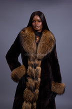 Women's Mira Rex Rabbit And Raccoon Coat [Brown]
