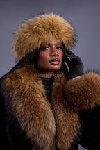 Women's Mira Rex Rabbit And Raccoon Coat [Brown]