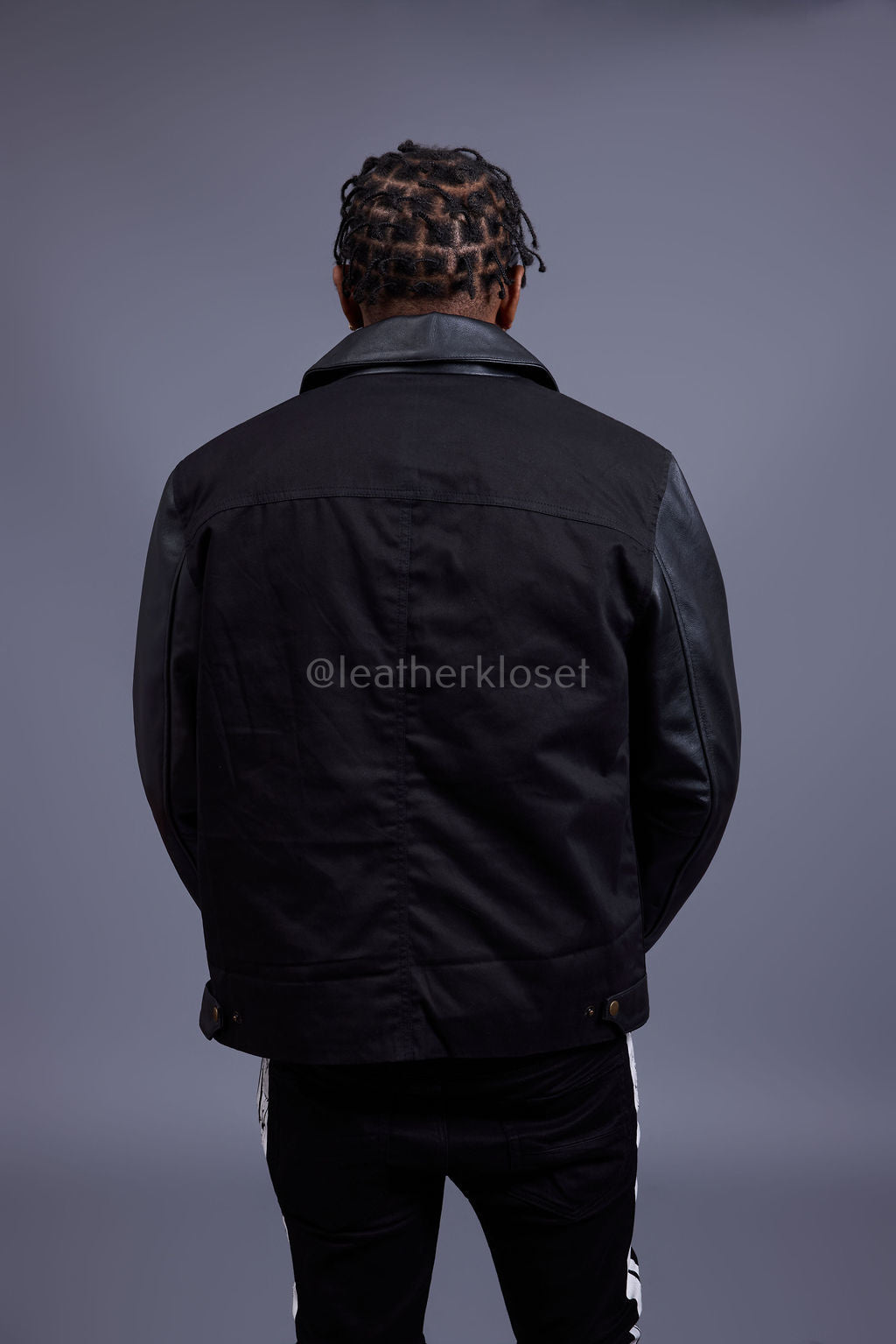 Men's Monarch Cotton & Leather Jacket [Black]