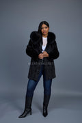 Women's Andrea 3/4 Mink Coat [Black]