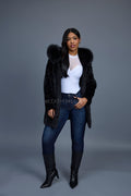 Women's Andrea 3/4 Mink Coat [Black]