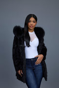 Women's Andrea 3/4 Mink Coat [Black]