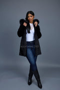 Women's Andrea 3/4 Mink Coat [Black]