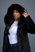 Women's Andrea 3/4 Mink Coat [Black]