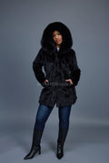 Women's Andrea 3/4 Mink Coat [Black]