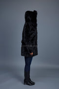 Women's Andrea 3/4 Mink Coat [Black]