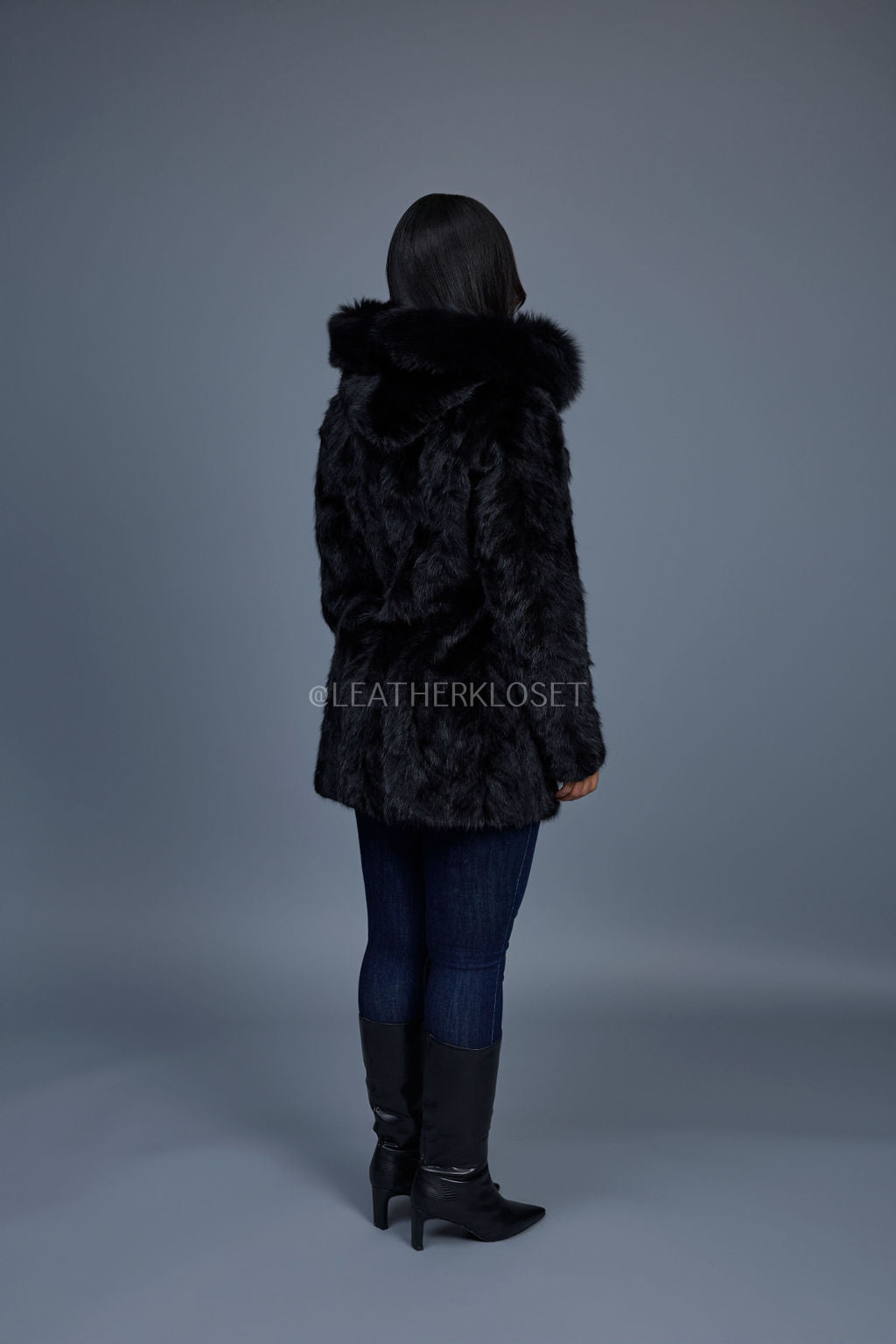 Women's Andrea 3/4 Mink Coat [Black]
