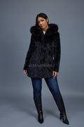 Women's Andrea 3/4 Mink Coat [Black]