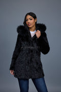 Women's Andrea 3/4 Mink Coat [Black]