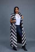 Women's Long Rex Rabbit Fur Vest [Grey]