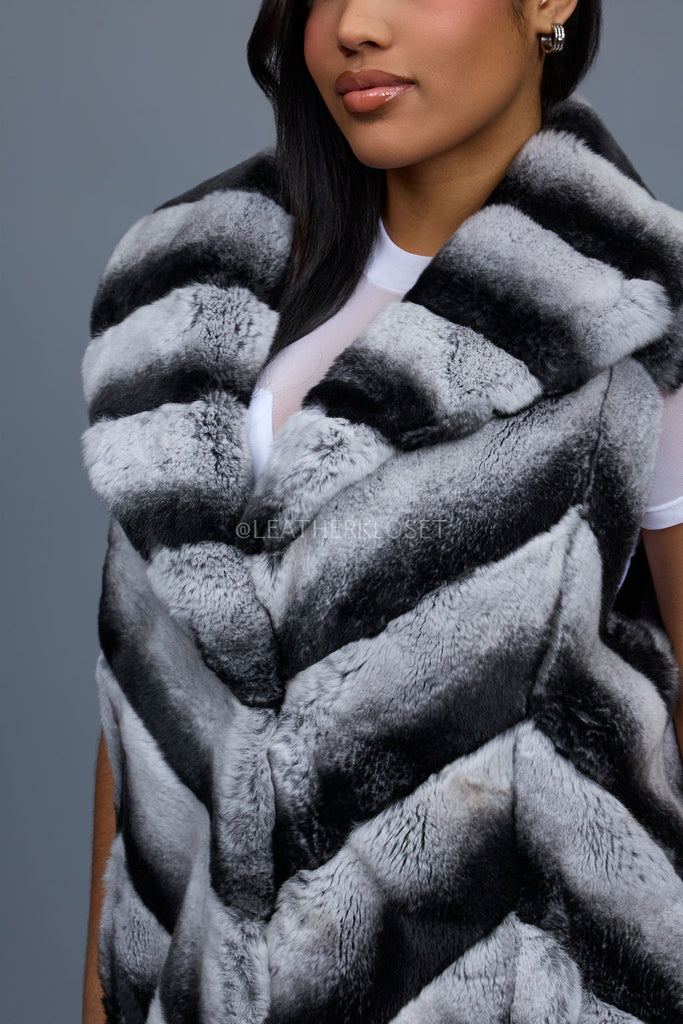 Women's Long Rex Rabbit Fur Vest [Grey] – LeatherKloset