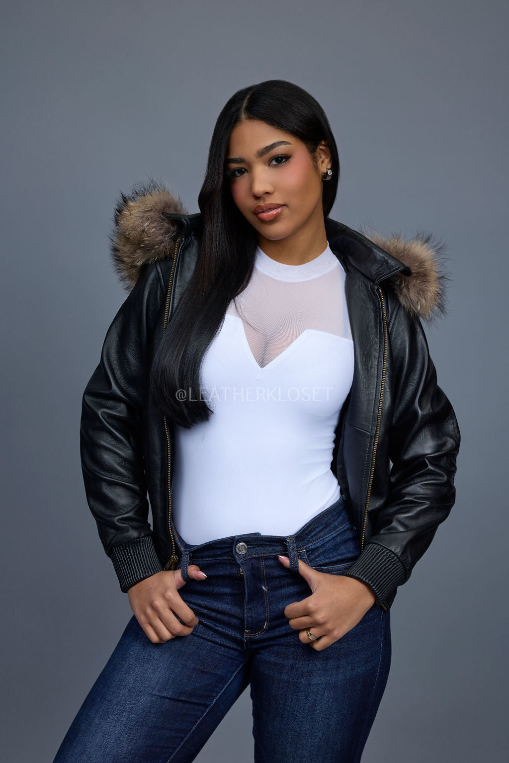 Women's BB Jacket With Premium Fur Hood [Raccoon Fur]