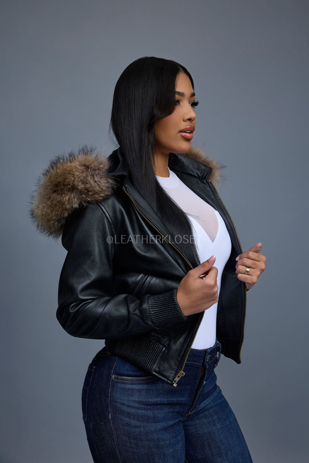 Women's BB Jacket With Premium Fur Hood [Raccoon Fur]