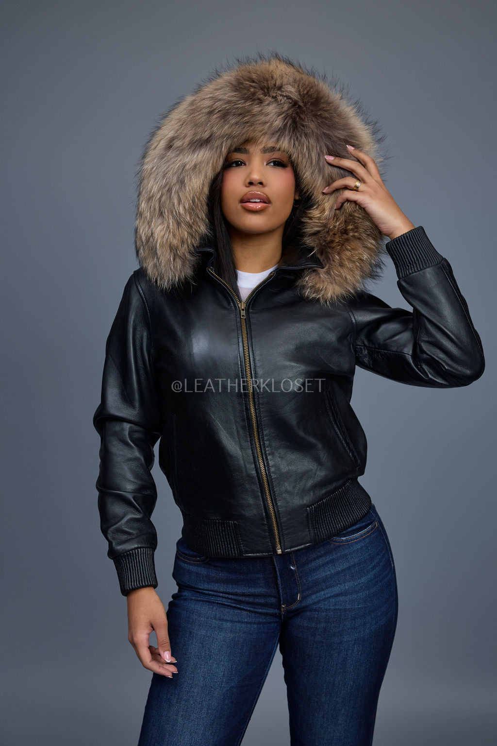 Women's BB Jacket With Premium Fur Hood [Raccoon Fur]