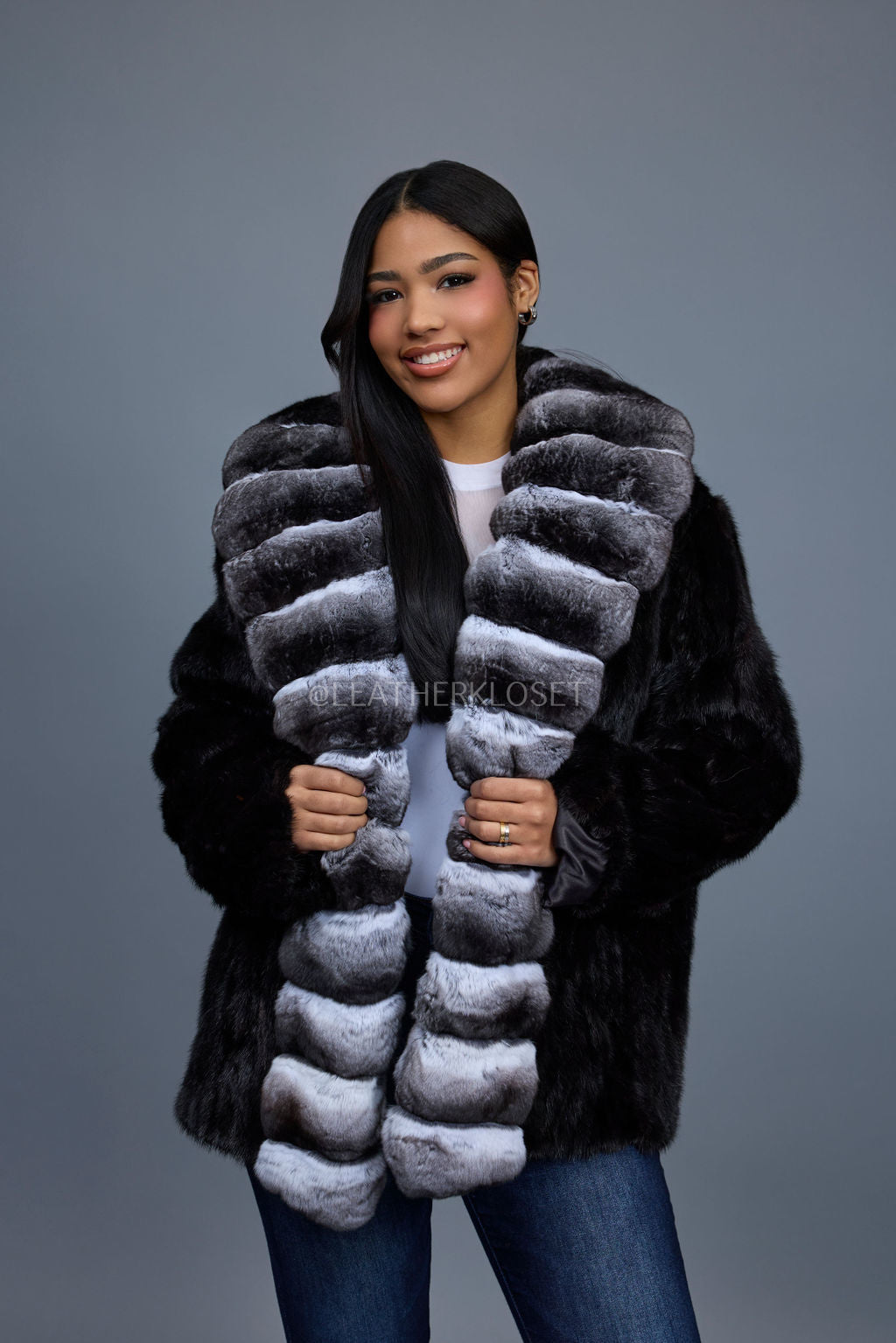 Women's Mink And Chinchilla Stroller Coat