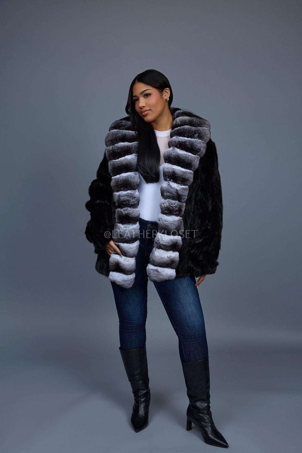 Women's Mink And Chinchilla Stroller Coat