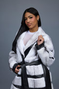 Women's Leather And Mink Fur Combo [Black]