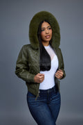 Women's Lucas Jacket With Premium Fox Fur Hood [Olive]