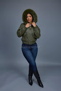 Women's Lucas Jacket With Premium Fox Fur Hood [Olive]