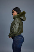 Women's Lucas Jacket With Premium Fox Fur Hood [Olive]