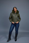 Women's Lucas Jacket With Premium Fox Fur Hood [Olive]