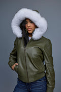 Women's BB Jacket With Premium Fox Fur Hood [Olive]