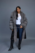 Women's Harper Mink And Fox Coat [Black/Silver]