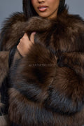 Women's Hailey Fox Fur Bomber [Brown]