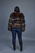 Women's Hailey Fox Fur Bomber [Brown]