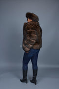 Women's Marcy Fox Jacket With Headband [Brown]