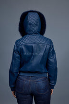 Women's Lucas Jacket With Premium Fox Fur Hood [Navy]