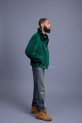 Men's Mink Bomber Jacket With Chinchilla Collar [Green]