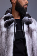 Men's Mink Bomber Jacket With Chinchilla Collar [Arctic]