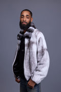 Men's Mink Bomber Jacket With Chinchilla Collar [Arctic]
