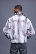 Men's Mink Bomber Jacket With Chinchilla Collar [Arctic]