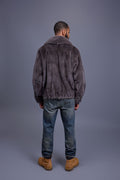 Men's Full Skin Mink Bomber Jacket With Collar [Dark Grey]