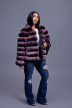 Women's Chinchilla Bomber Jacket [Lavender]