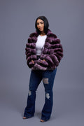Women's Chinchilla Bomber Jacket [Lavender]