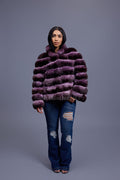 Women's Chinchilla Bomber Jacket [Lavender]