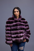 Women's Chinchilla Bomber Jacket [Lavender]