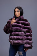 Women's Chinchilla Bomber Jacket [Lavender]