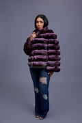 Women's Chinchilla Bomber Jacket [Lavender]