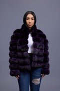 Women's Chinchilla Bomber Jacket [Purple]