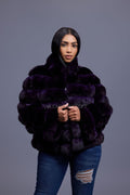 Women's Chinchilla Bomber Jacket [Purple]