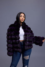 Women's Chinchilla Bomber Jacket [Purple]