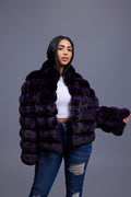 Women's Chinchilla Bomber Jacket [Purple]