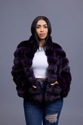 Women's Chinchilla Bomber Jacket [Purple]